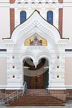 Entrance Alexander Nevski cathedral, Tallinn in Estonia