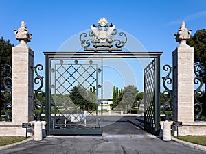 Entrance of the American Military Cemetery in Nettuno