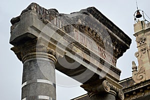 Entrance of the amphitheatre from the Piazza Stesicoro. of Catania Sicily, Italy photo