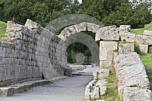 Entrance at ancient Olympia stadium in Greece