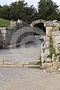 Entrance at ancient Olympia stadium in Greece