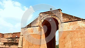 Entrance arch of the ancient Brihadisvara Temple in Thanjavur, india.