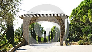 Entrance arch to an urbanization of the Costa Brava