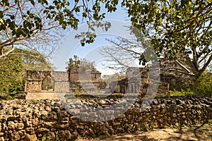 Entrance arch and Walls to Ancient Maya city of Ek Balam, Yucatan , Mexico