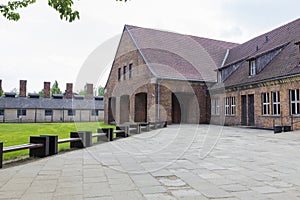 The entrance in Auschwitz museum