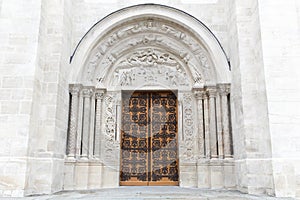 Entrance of the basilica Saint Denis photo