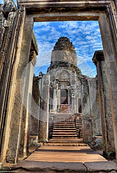 Entrance of bayon temple - Cambodia (HDR)