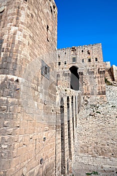 Entrance bridge Citadel Aleppo Syria