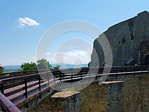 Entrance bridge of Neamt Fortress in Romania