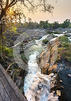 Entrance bridge to Li Phi Somphamit Waterfalls-Don Khon island,Si Phan Don,Southern Laos