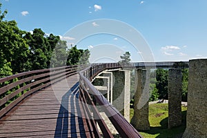 Entrance bridge to Neamt Fortress, in Romania