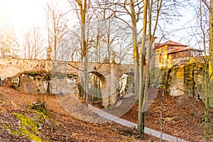 Entrance Bridge of Valdstejn Castle in Bohemian Paradise, Czech Republic