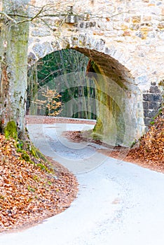 Entrance Bridge of Valdstejn Castle in Bohemian Paradise, Czech Republic