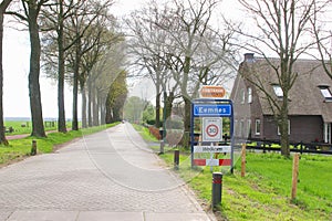 Entrance of the built up area in rural village Eemnes, Netherlands