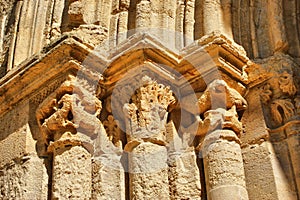 Entrance capitals of Santa Clara Velha in Coimbra