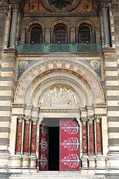 Entrance of CathÃ©drale de la Major, Marseille, France