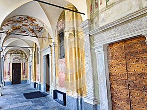 Entrance of the church Madonna del Sasso Orselina, Switzerland