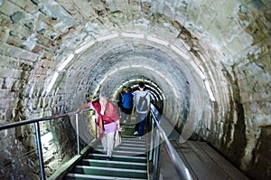 Entrance corridor in the salt mine Turda, Cluj, Ro