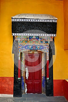 Entrance door of a Buddhist temple