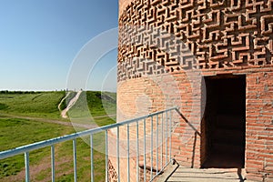 Entrance door. Burana tower. Tokmok. Chuy Region. Kyrgyzstan