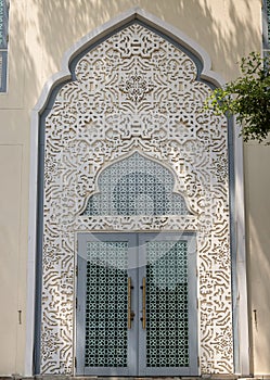 Entrance door and Decorated arch wall of Bang O Mosque