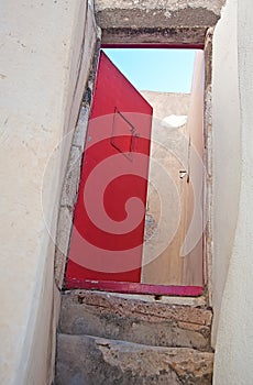 Entrance door in Emporio, Santorini, Greece