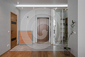 Entrance door inside an apartment in a modern interior