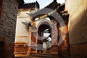 entrance door from old traditional chinese house