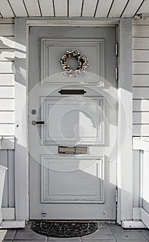 Entrance door. The porch of the house.