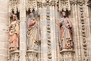 Entrance door of Sevilla Cathedral. Sevilla, Spain