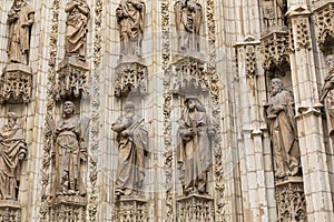 Entrance door of Sevilla Cathedral. Sevilla, Spain