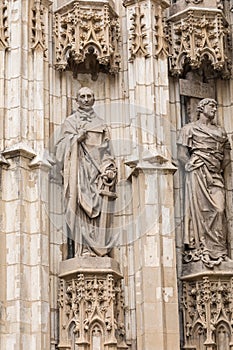 Entrance door of Sevilla Cathedral. Sevilla, Spain