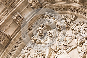 Entrance door of Sevilla Cathedral. Sevilla, Spain