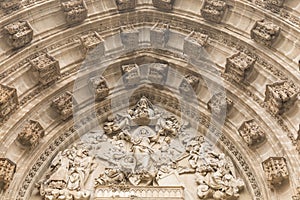 Entrance door of Sevilla Cathedral. Sevilla, Spain