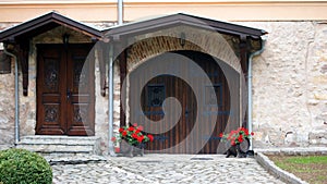 Entrance door to the church residence.