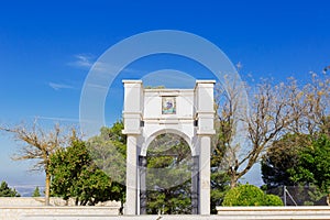 Entrance door to the Church of Santa MarÃÂ­a la Mayor in Estepa, province of Seville. Charming white village in Andalusia. photo