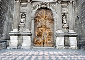 Entrance door to Metropolitan Cathedral in Mexi