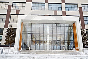 Entrance door to office building