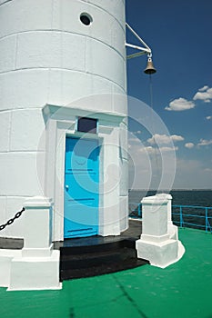 Entrance door to old Vorontsov Lighthouse in Odessa bay, Ukraine