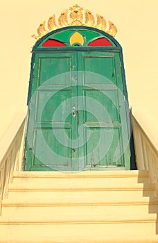 The entrance door to the temple