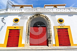 Entrance doors from bullring, seville, spain