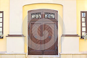 Entrance doors in one of the buildings of Nesvizh Castle