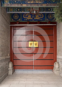 Entrance doors to Giant Wild Goose Pagoda in Xian