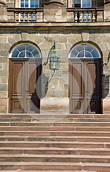 Entrance doors to an old castle