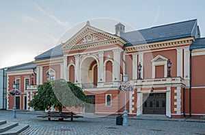 Entrance of the Drama Theatre in Klaipeda .