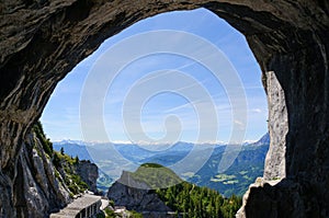 Entrance of the Eisriesenwelt (Ice cave) in Werfen, Austria photo