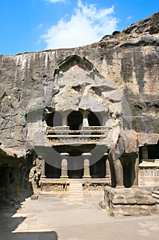 Entrance and Elephant statue in the Jain Temple