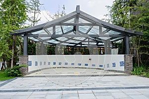 Entrance and exit of underground parking garage