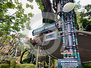 The entrance of Flight of Passage in the  Pandora area of Animal Kingdom at Disney World