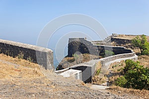 Entrance and fort view tower, Korigad fort, Pune, Maharashtra